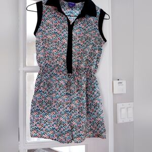 Youth Chevron Patterned Shorts Jumpsuit